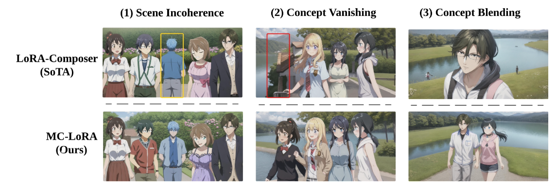 MC-LoRA: Fast Modular Composition for Multi-Character Diffusion Generation